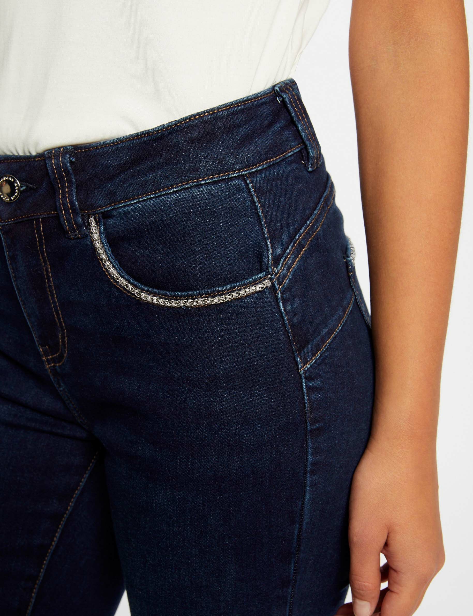 Jeans slim avec détails chaînes jean brut femme - jean_brut