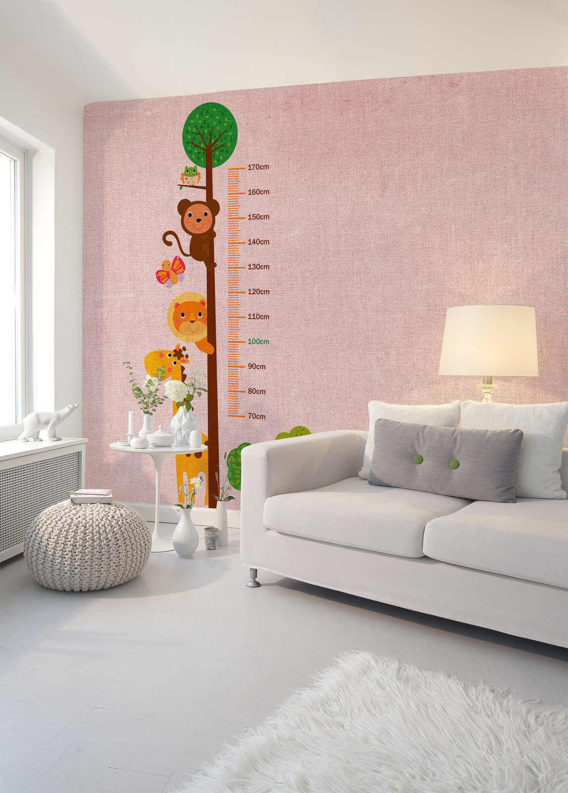Fototapete DESIGNWALLS - rosa-braun - Kinderzimmer - 2,55 Meter