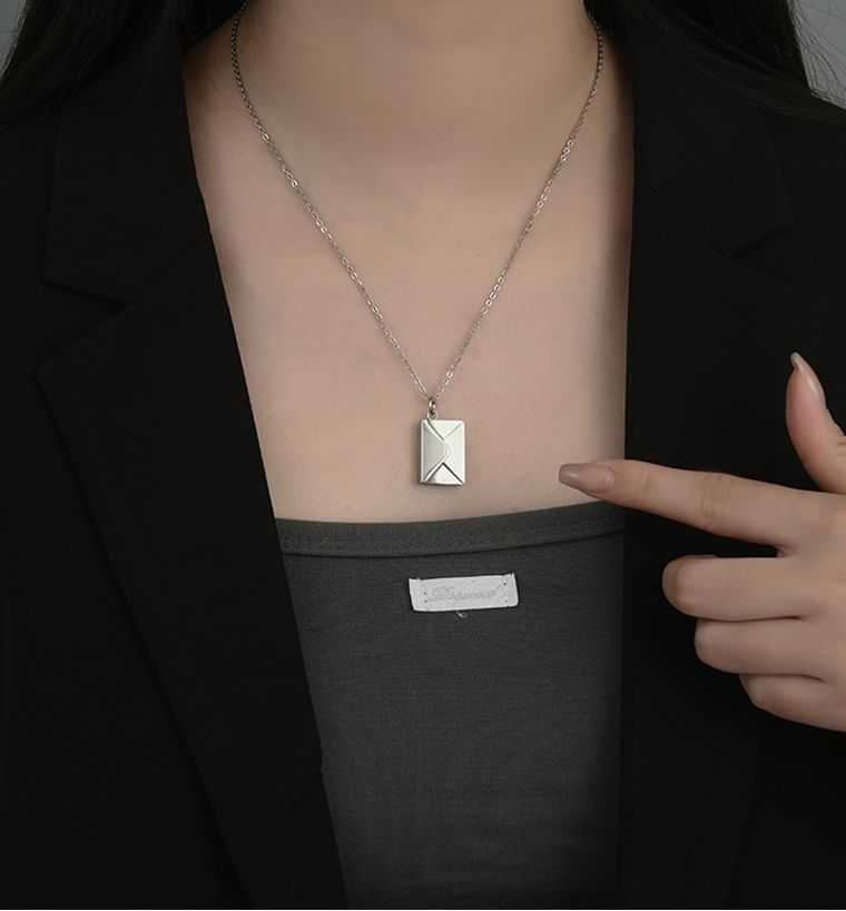 Lilafey - Liefdesbrief hanger ketting van roestvrij staal
