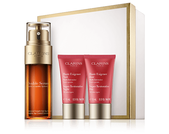Clarins Double Serum Set mit Multi-Intensiv Day and Night Cream 50ml-15ml-15ml