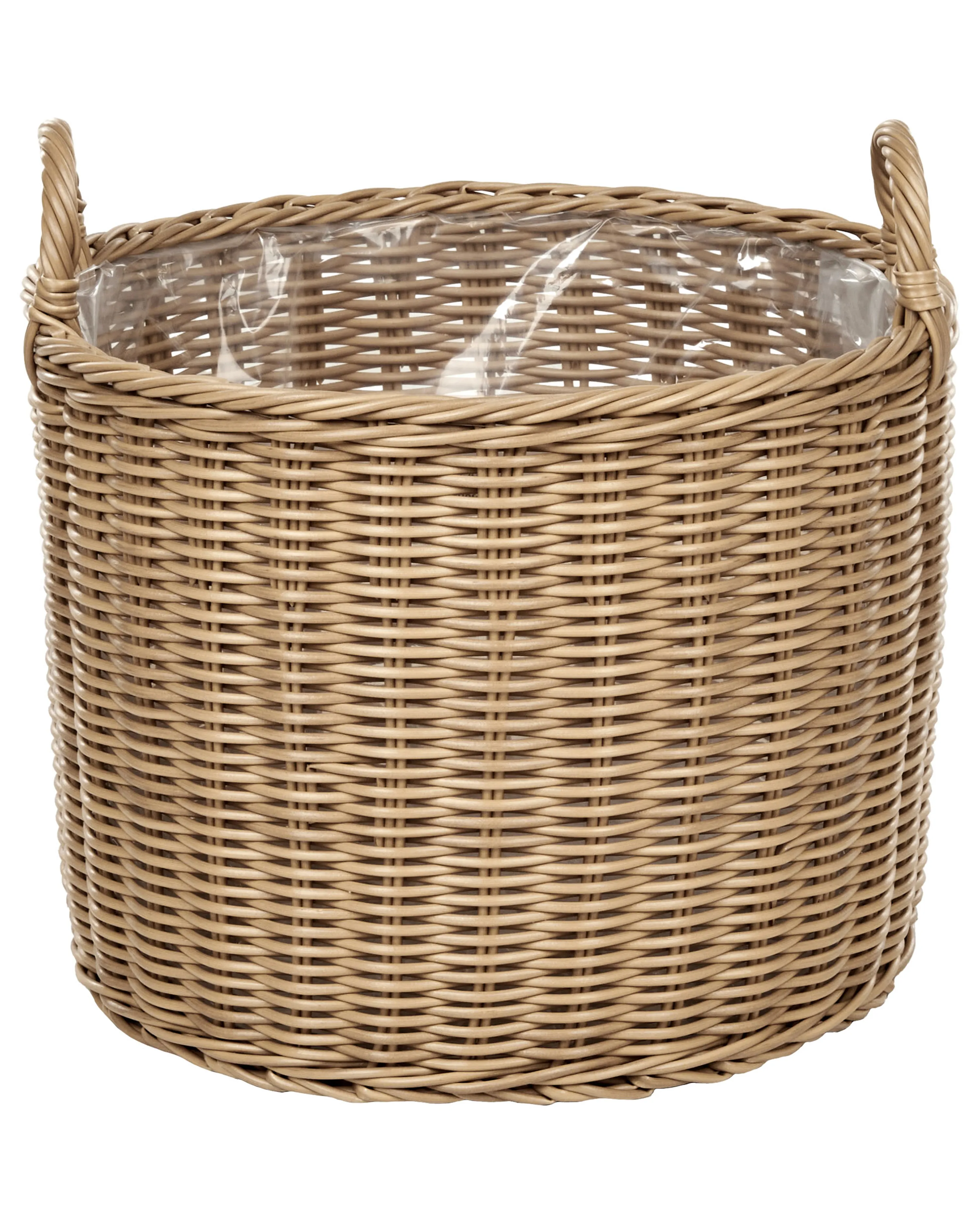 Set van 3 bloempotten PENDULA PE rotan 33/37/45 cm Natuurlijk