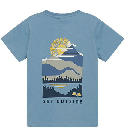 Color Kids T-Shirt - verwaschener Denim m. Print
