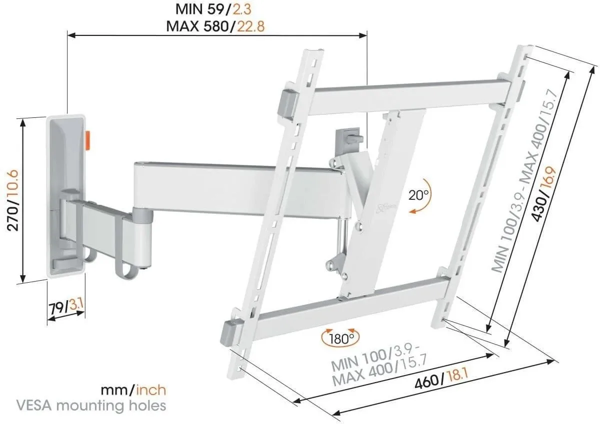 Vogel's TVM 3445 Blanc Supports TV