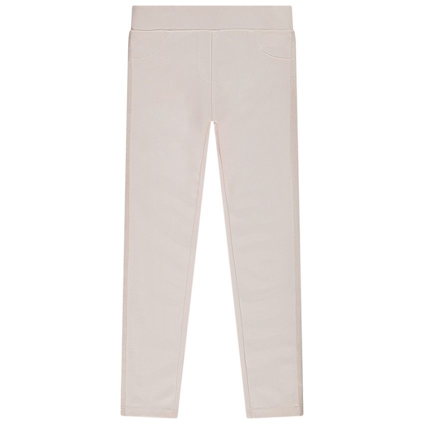 Jegging en milano uni à bandes pour fille - Rose