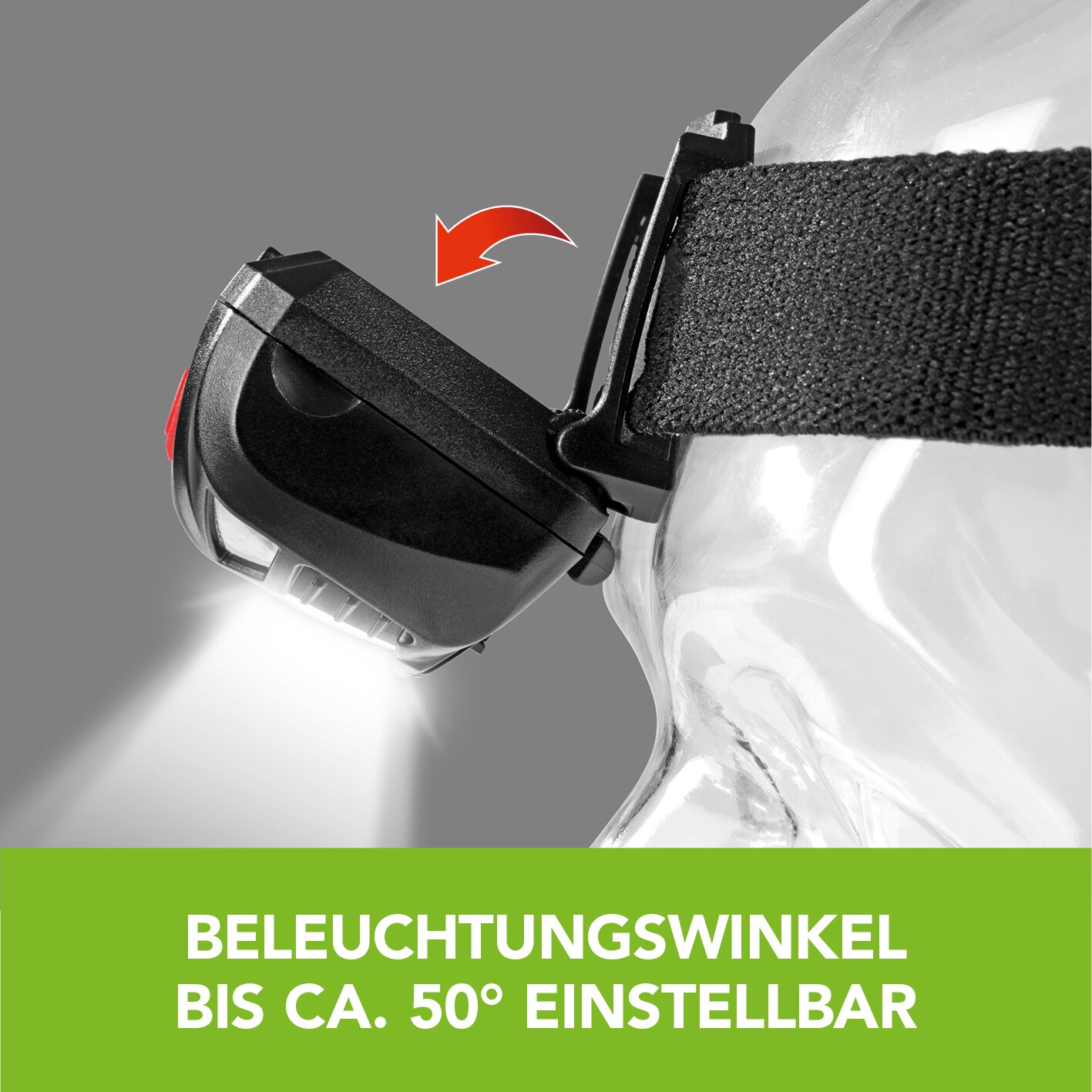 EASYmaxx Stirnlampe 3,7V schwarz/rot