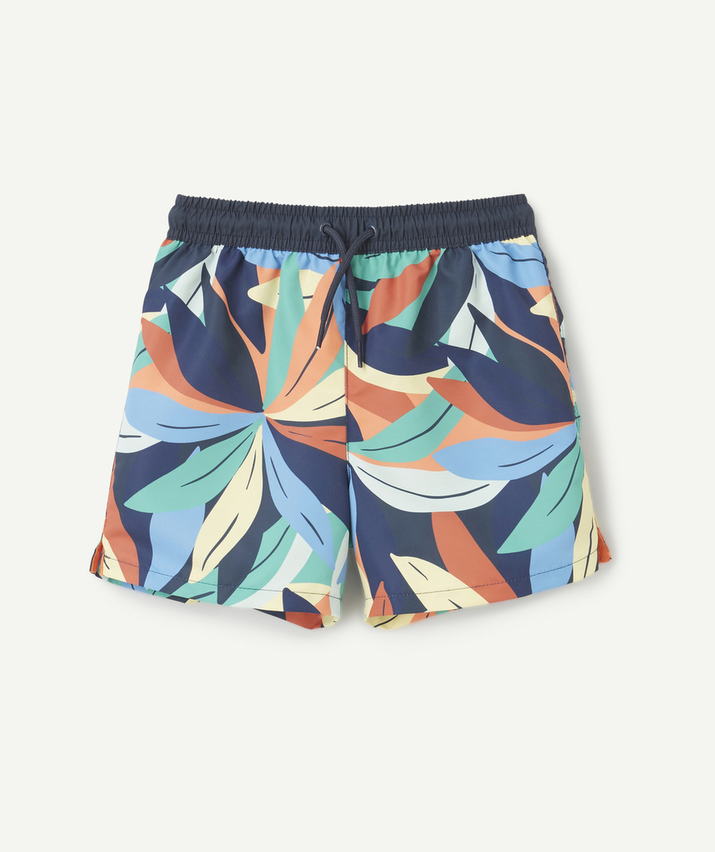 SHORT DE BAIN GARÇON EN FIBRES RECYCLÉES IMPRIMÉ COLORÉ