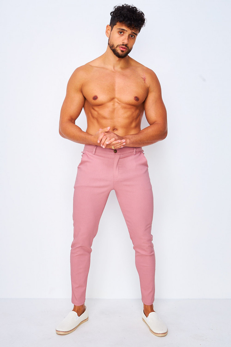 Pantalon chino rose