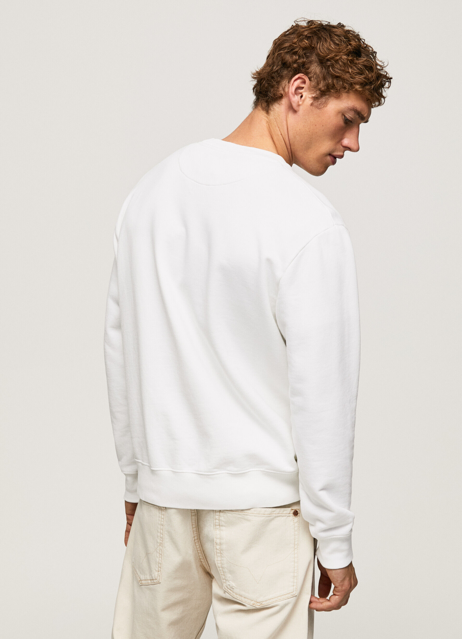 Moletom de algodão com logotipo estampado - branco