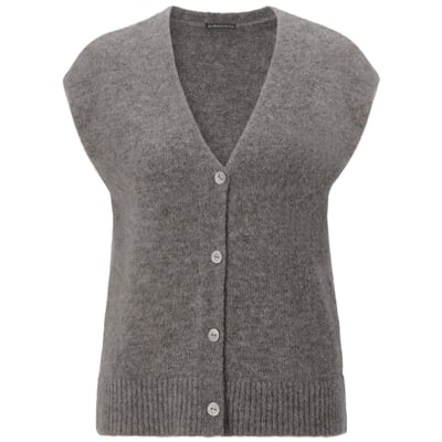 Damen-Strickweste Alpaka, Taupe