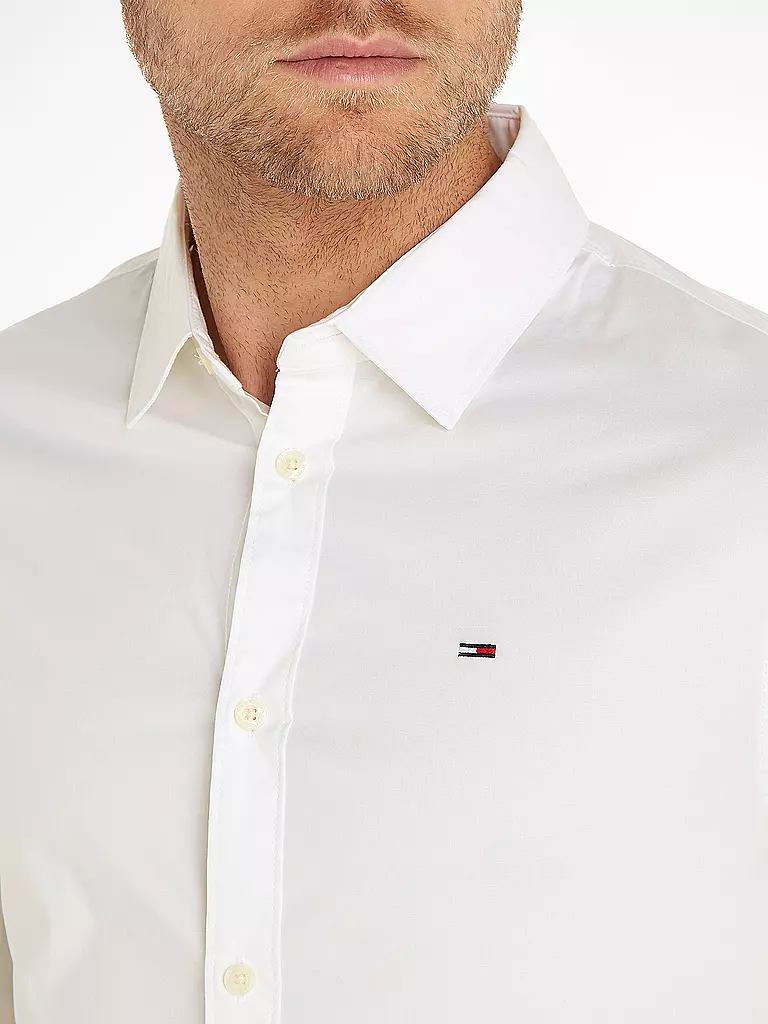 TOMMY JEANS Hemd Slim Fit SABIM weiss