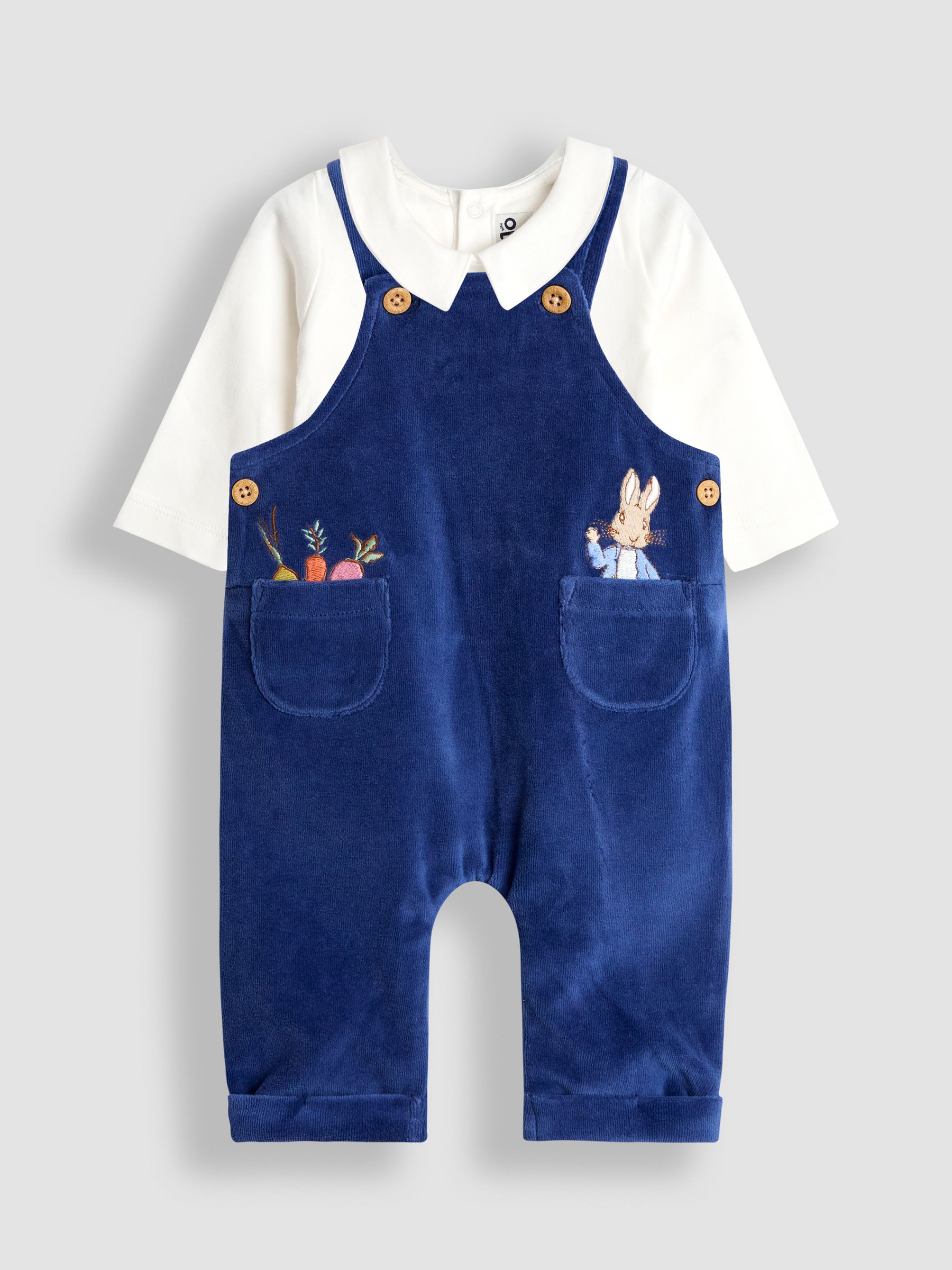JoJo Maman Bébé Peter Rabbit™ velours tuinbroekset