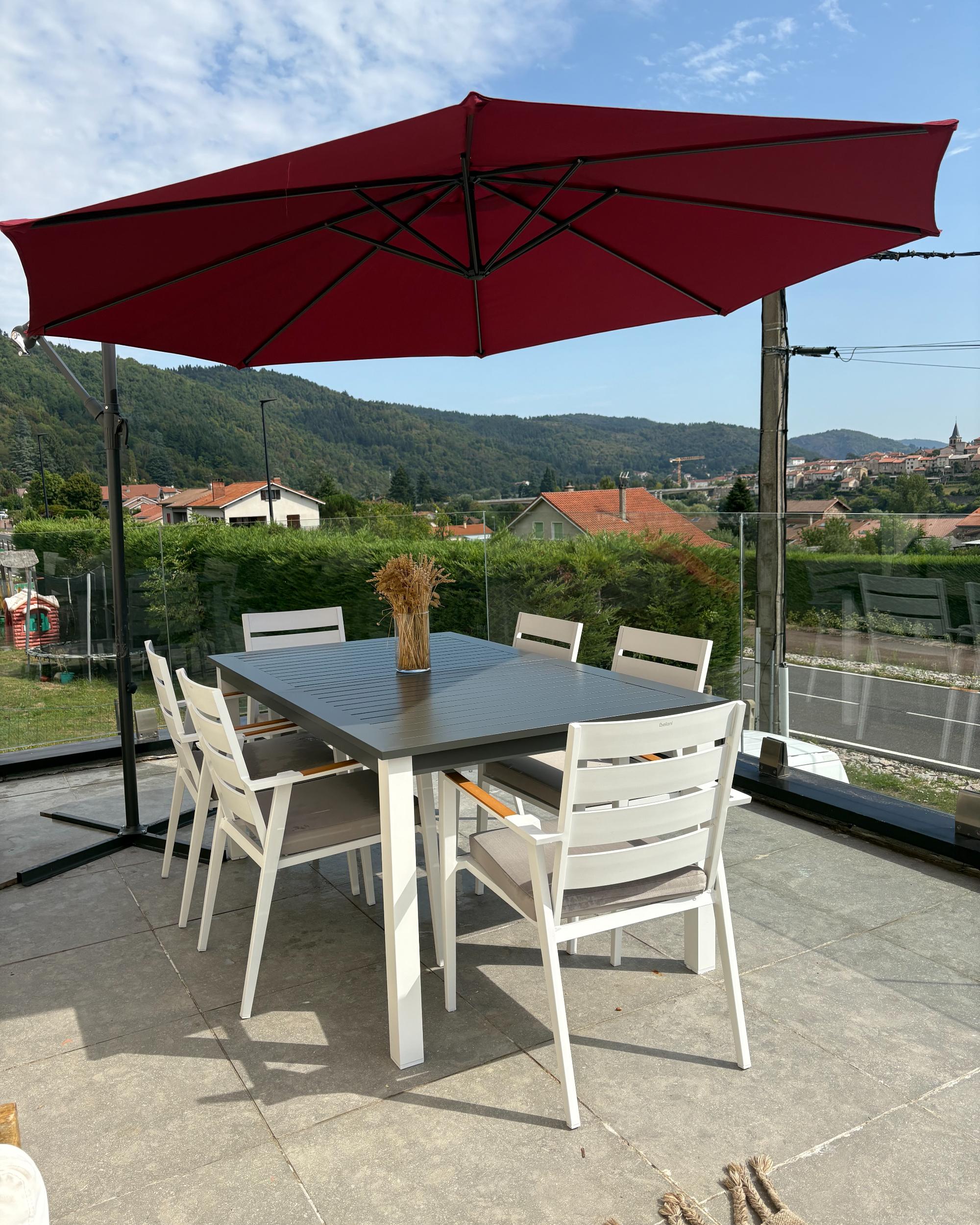Zweefparasol 300 cm RAVENNA Bordeauxrood