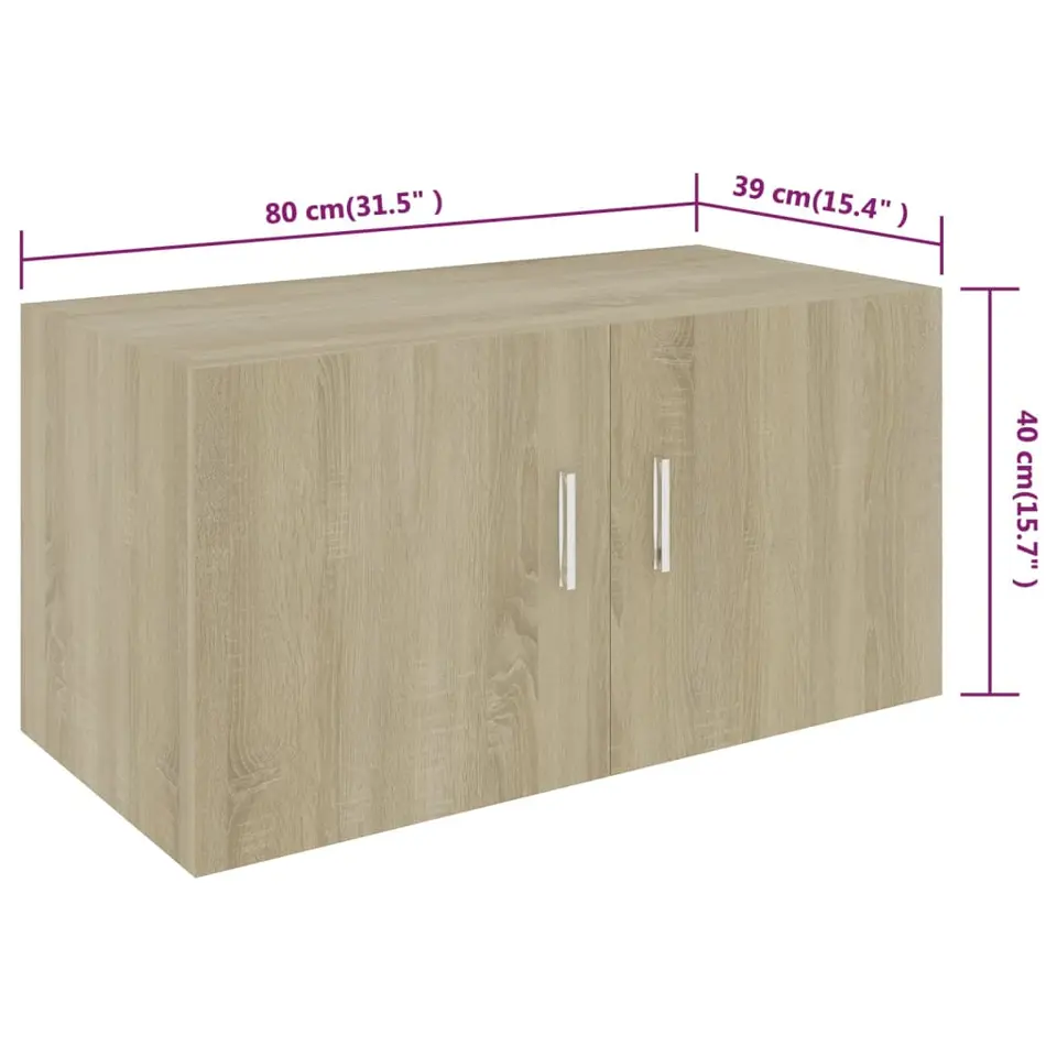 vidaXL - Wandkast - Bruin - Bewerkt hout