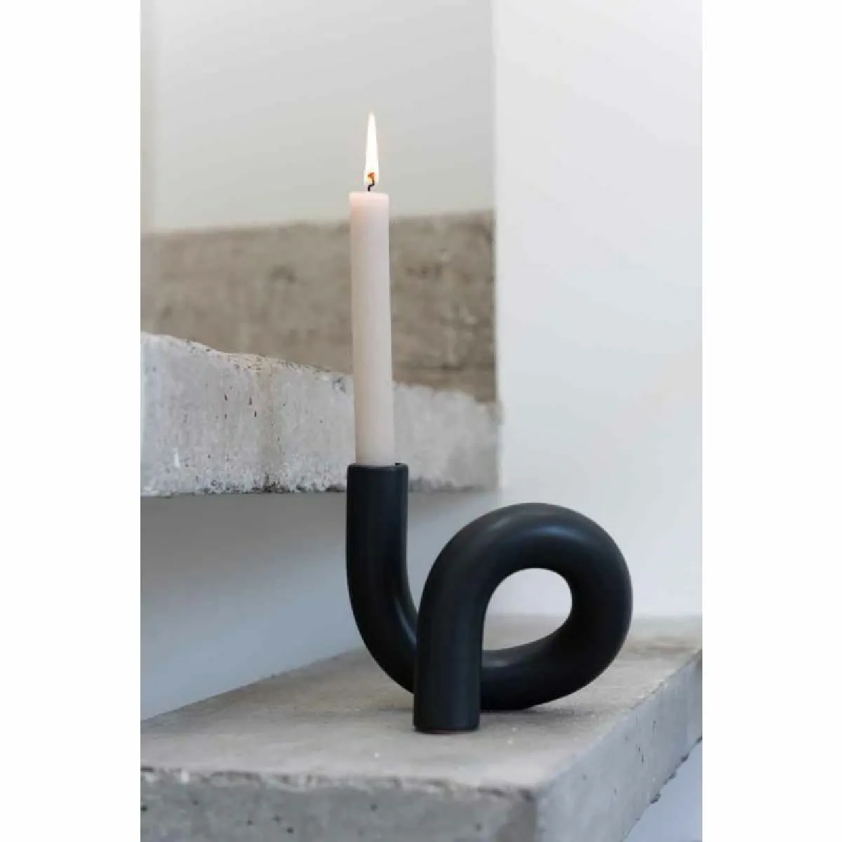 Paris Prix Bougeoir Déco Torsion - 17 cm Noir