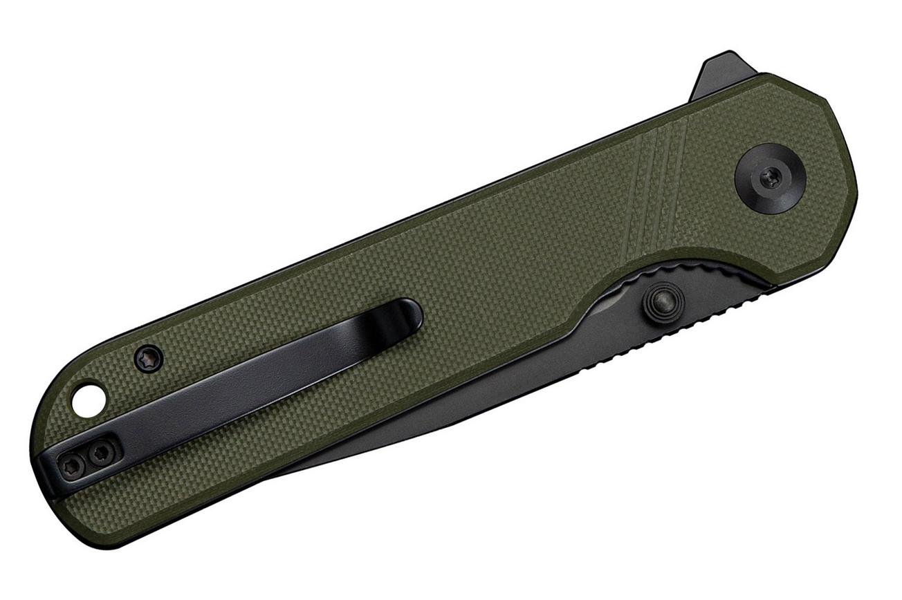 SENCUT Aetheris S24095-2, Black 9Cr18MoV, OD Green G10 zakmes