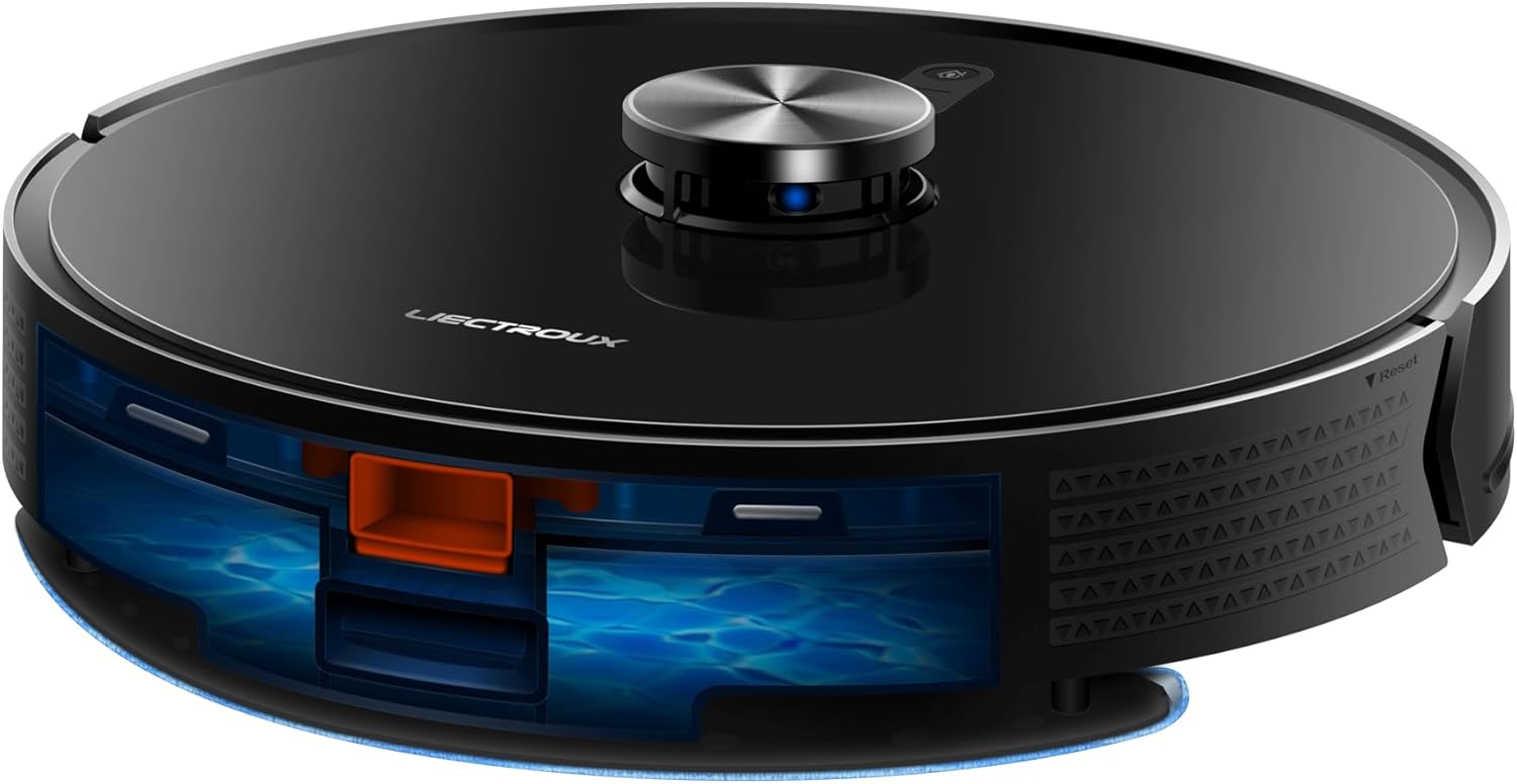 LIECTROUX X6 Roboter-Staubsauger, 6500Pa Staubsauger, LiDAR-Laser-Navigation, Trocken- und Nasskombo, APP-Steuerung, intelligente Objektvermeidung, Turbo Boosting Teppichreinigung