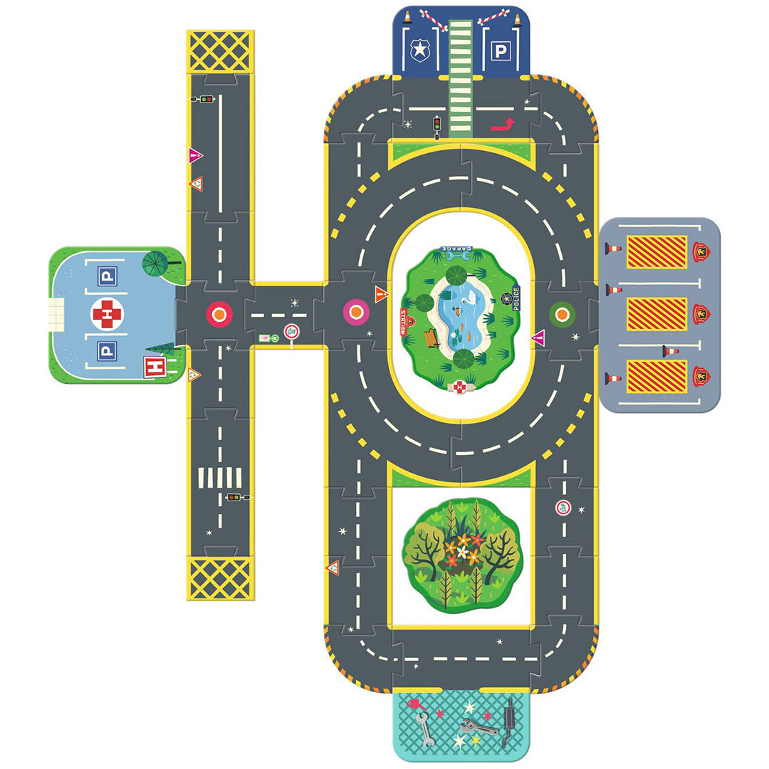 djeco crazy motors vloerpuzzel puzzl'up city giant - 33st