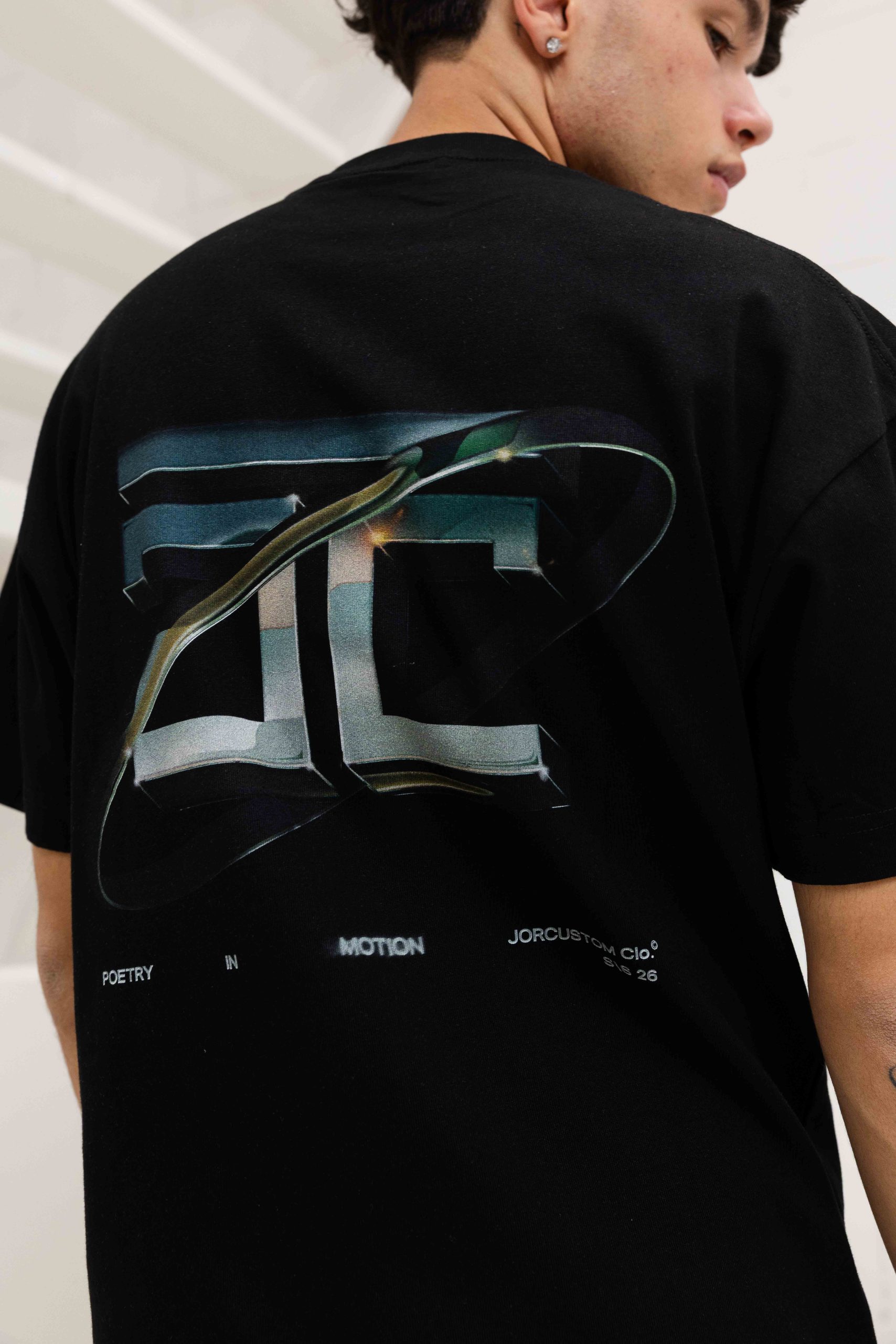 Jorcustom Poetry ln Motion Loose Fit T-Shirt Heren Zwart