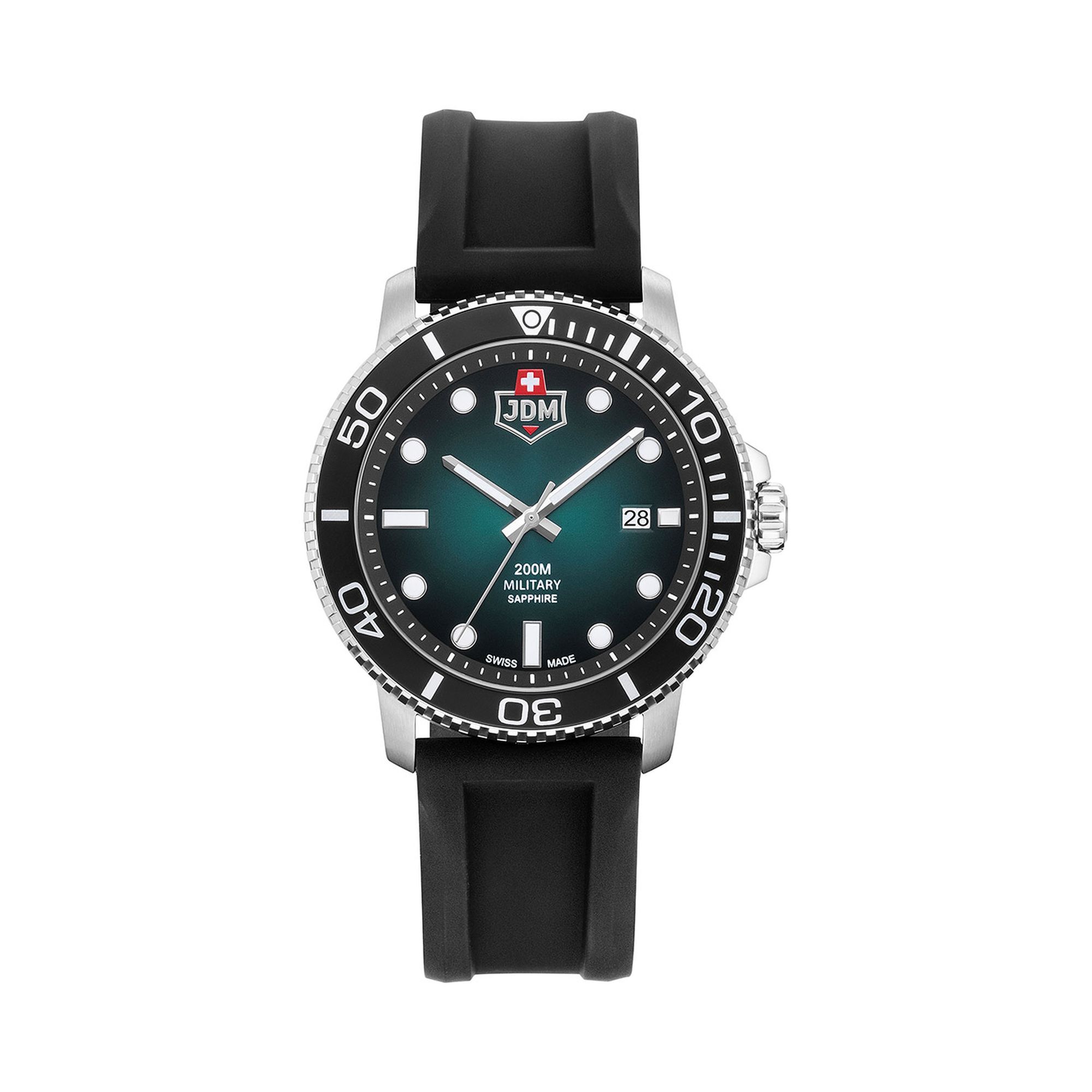 JDM Military Herren Armbanduhr Tango 2020 Edelstahl silber/schwarzJDM-WG008-02