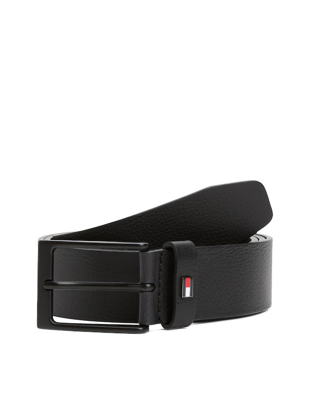 Tommy Hilfiger Ledergürtel »LAYTON 3.5 cm breit« Metallpatch, Einfachdornschliesse