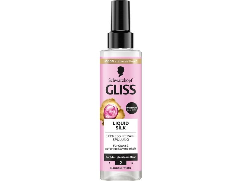 Schwarzkopf GLISS Haarspülung Liquid Silk Express 200 ml Haarpflege glättet die Haaroberfläche und intensiviert natürlichen Glanz