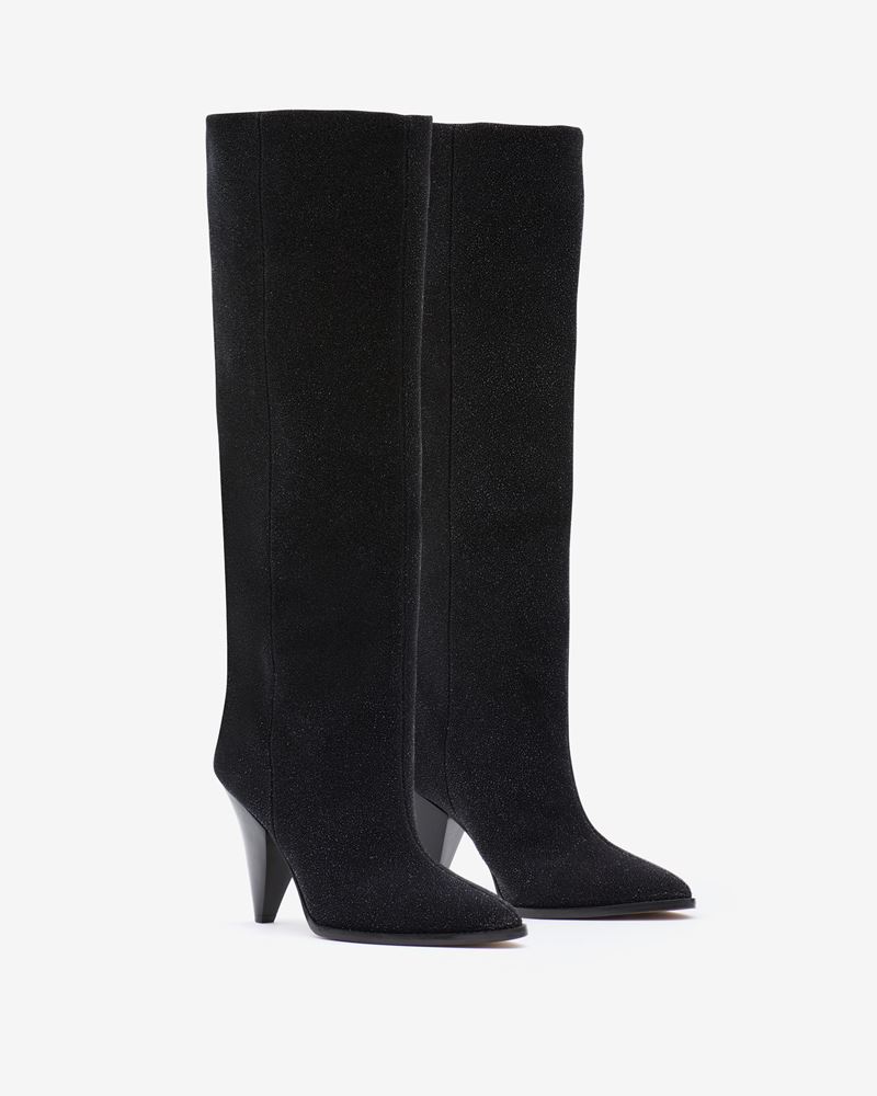BOTTES EN CUIR VELOURS PAILLETE RIRIO