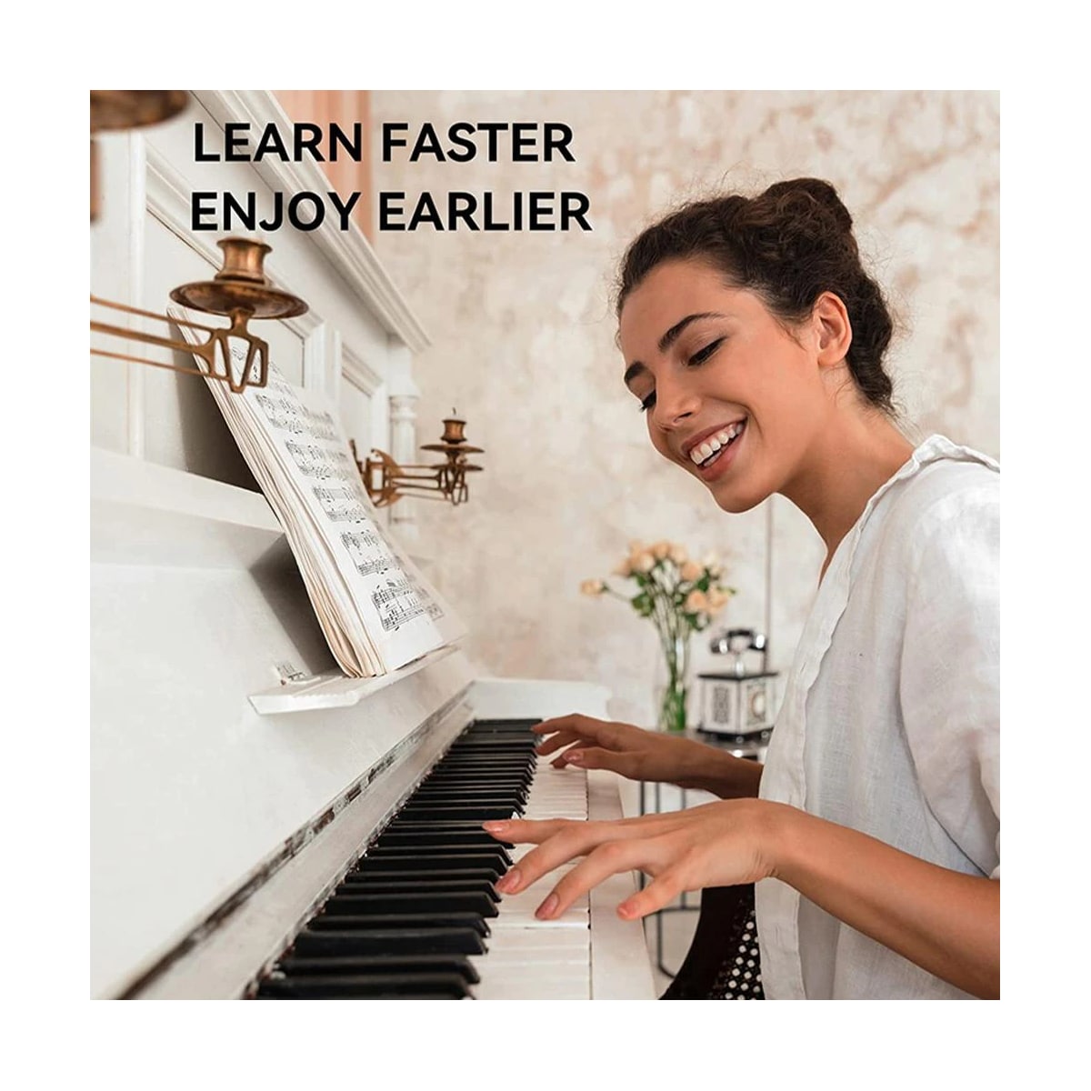Avtakbare note-etiketter til piano og keyboard, 61 tangenter Flerfarget
