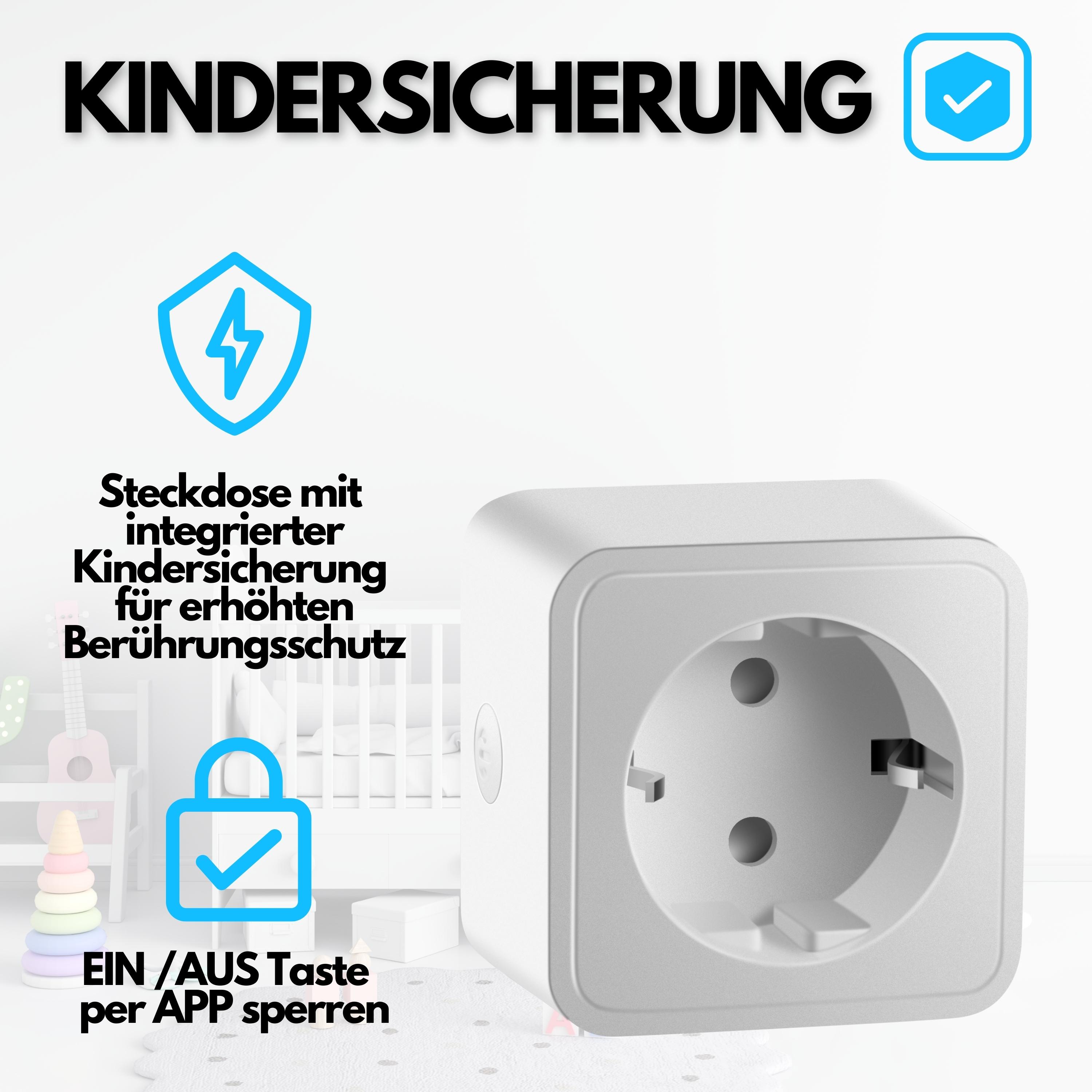 Echos Smart WLAN Steckdose 4er Pack 16A App-gesteuert Sprachsteuerung