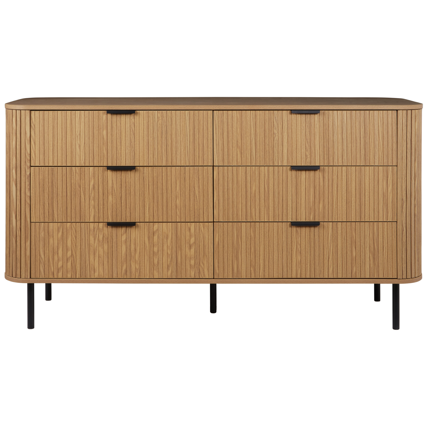 Beliani - BRADLEY - Dressoir - Lichthout|Zwart - MDf