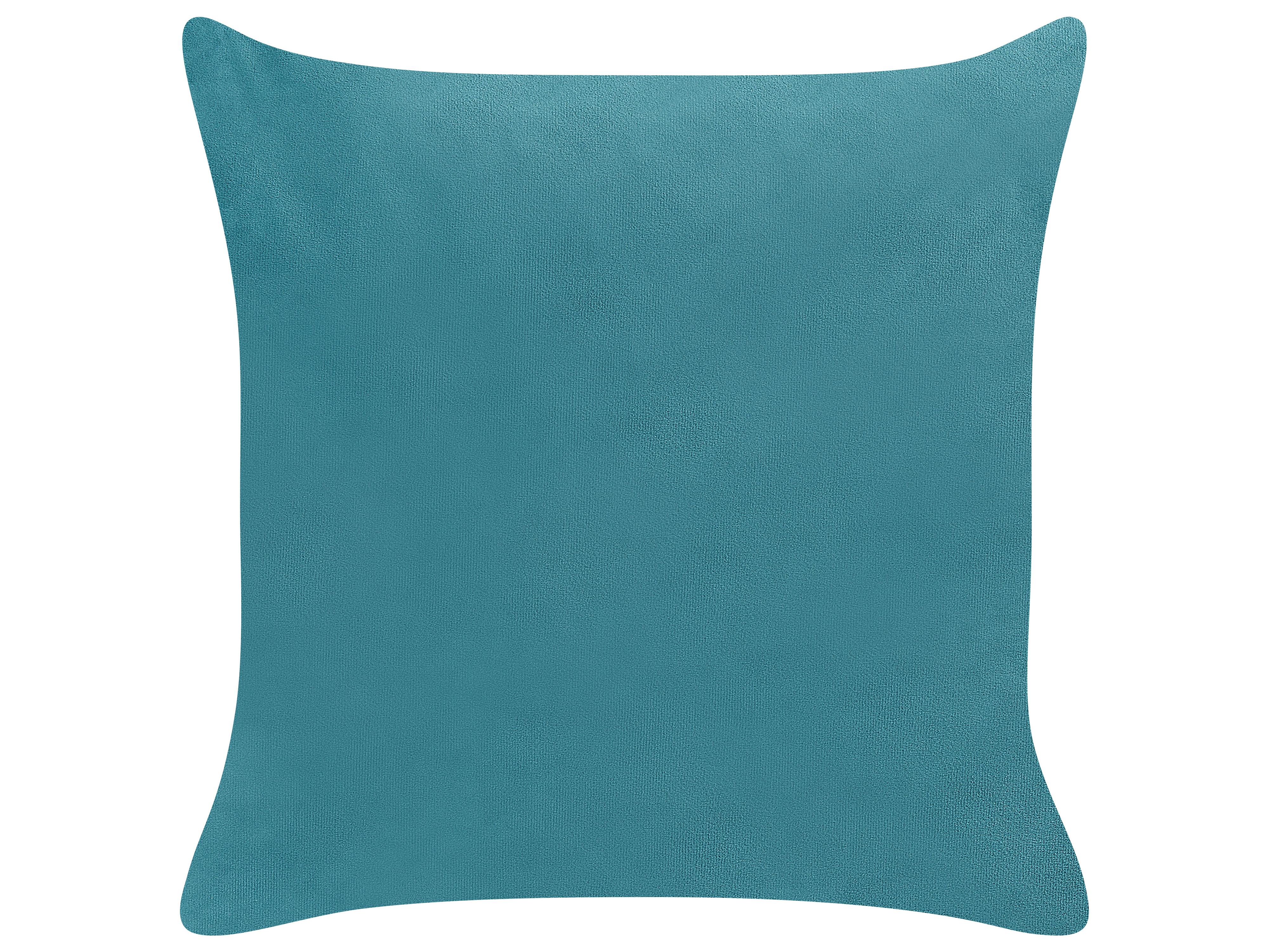 Set van 2 sierkussens YARROW Fluweel 45 x 45 cm Groenblauw geometrisch patroon