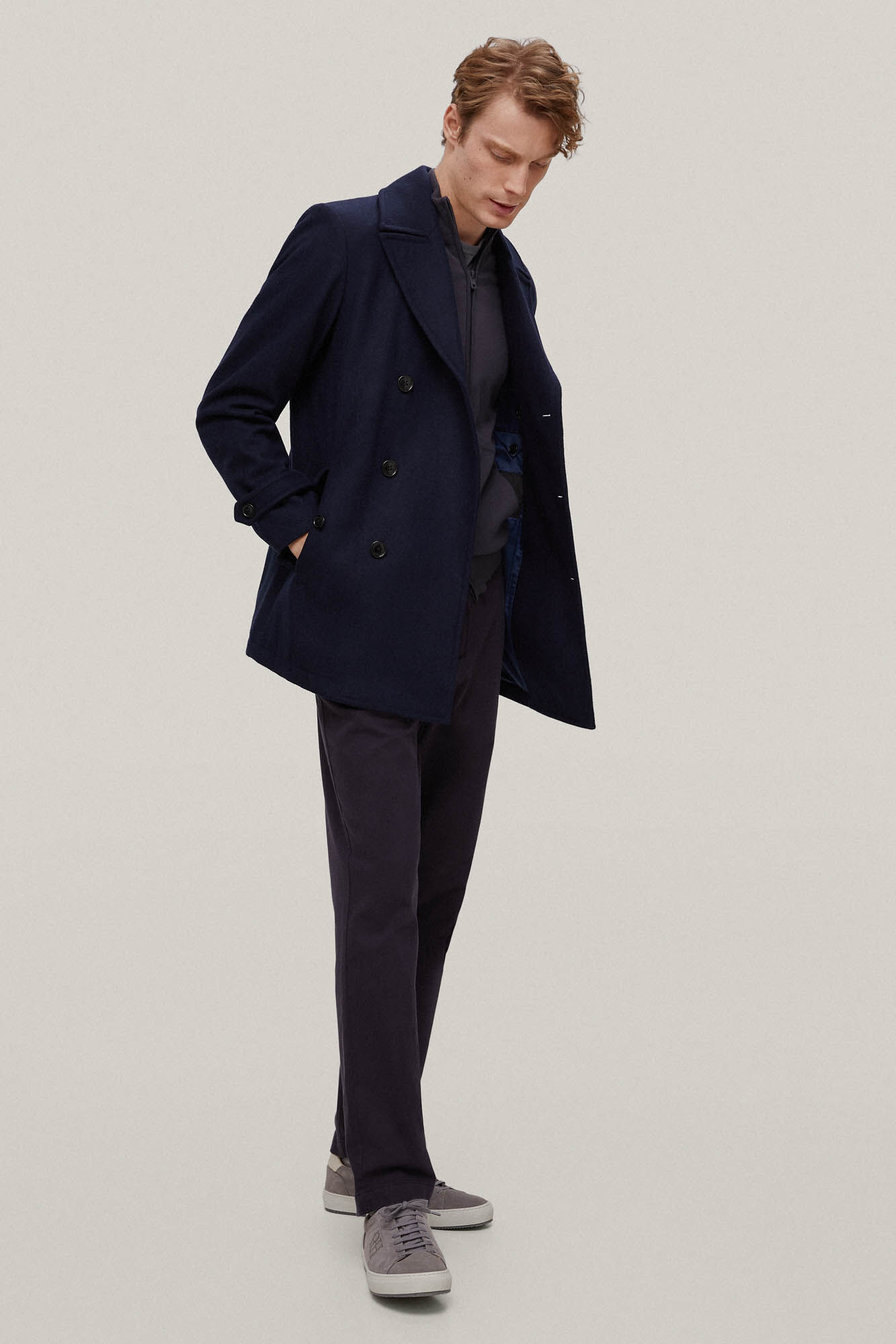 Blazer de abotoamento duplo - Azul