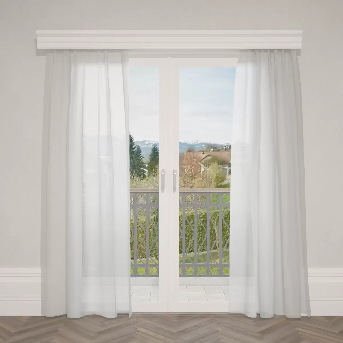 Tagvorhang Mousseline Silber