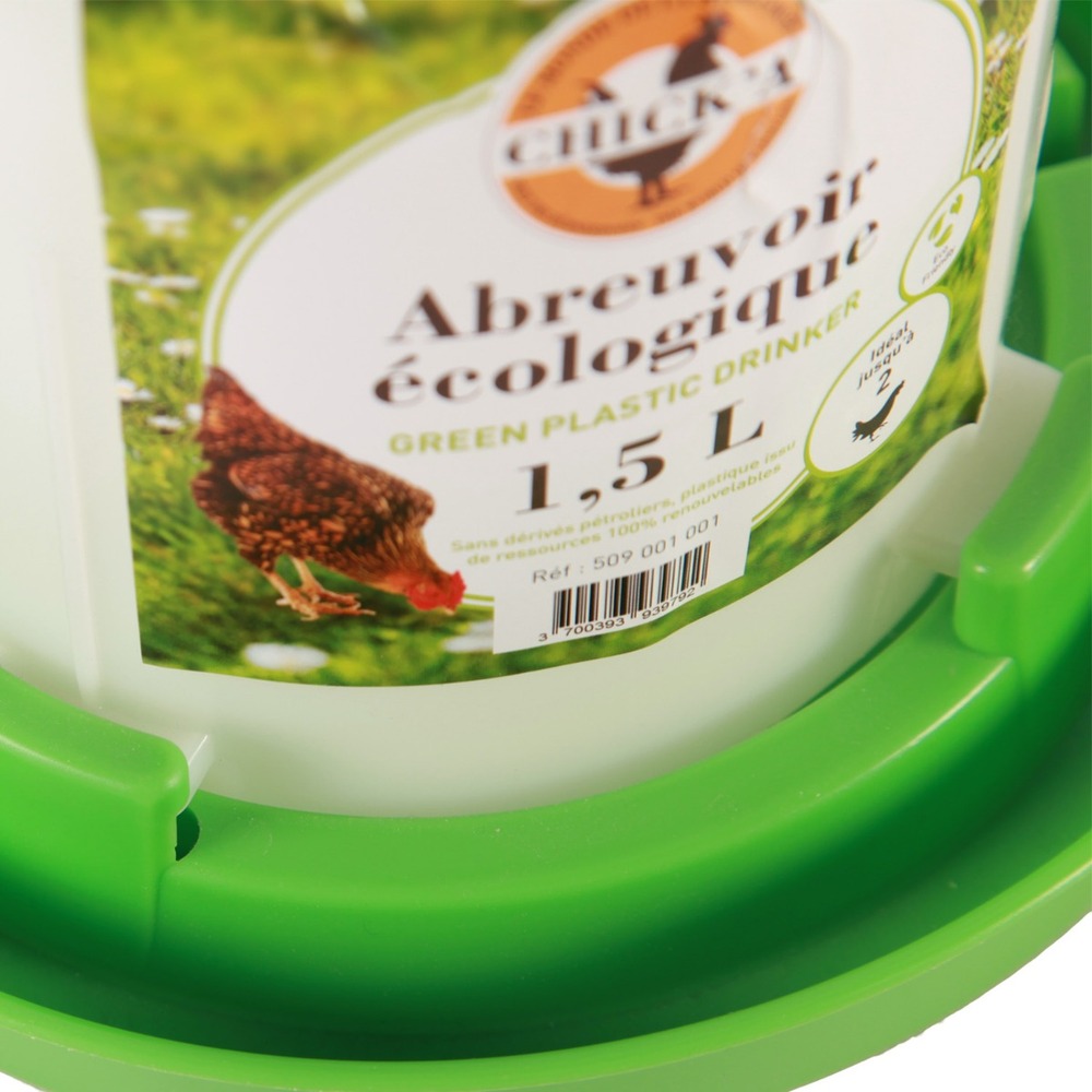 Abreuvoir plastique ligne verte 1.5 l