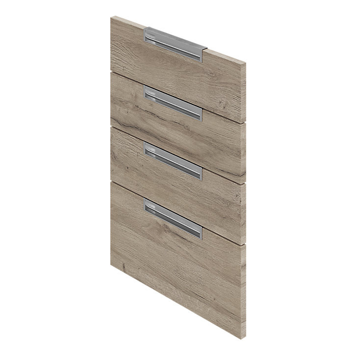 Façade de cuisine 3 tiroirs et 1 casserolier Pachira décor bois clair l. 50 cm x H. 72 cm GoodHome