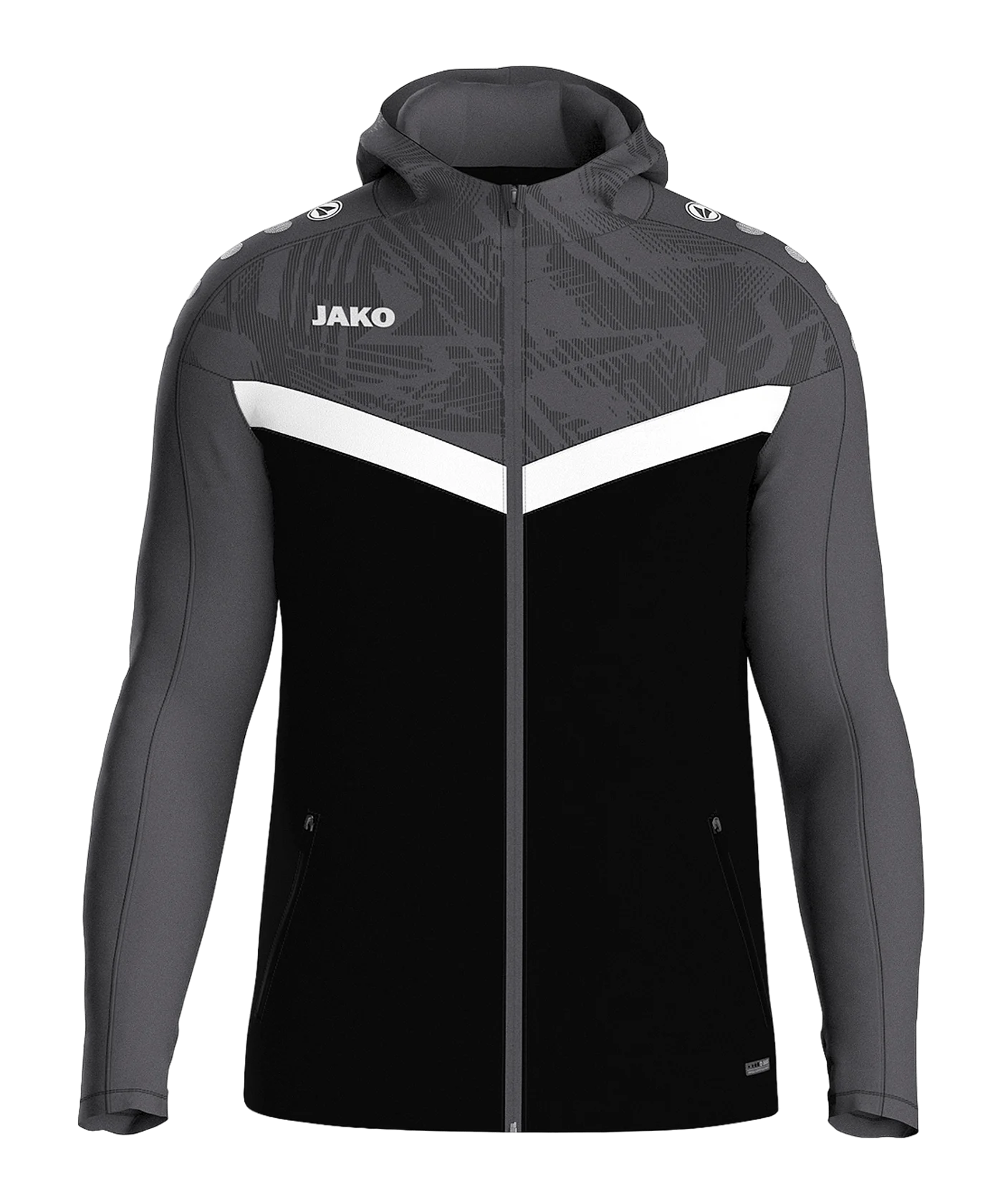 JAKO Iconic Kapuzenjacke Schwarz F801