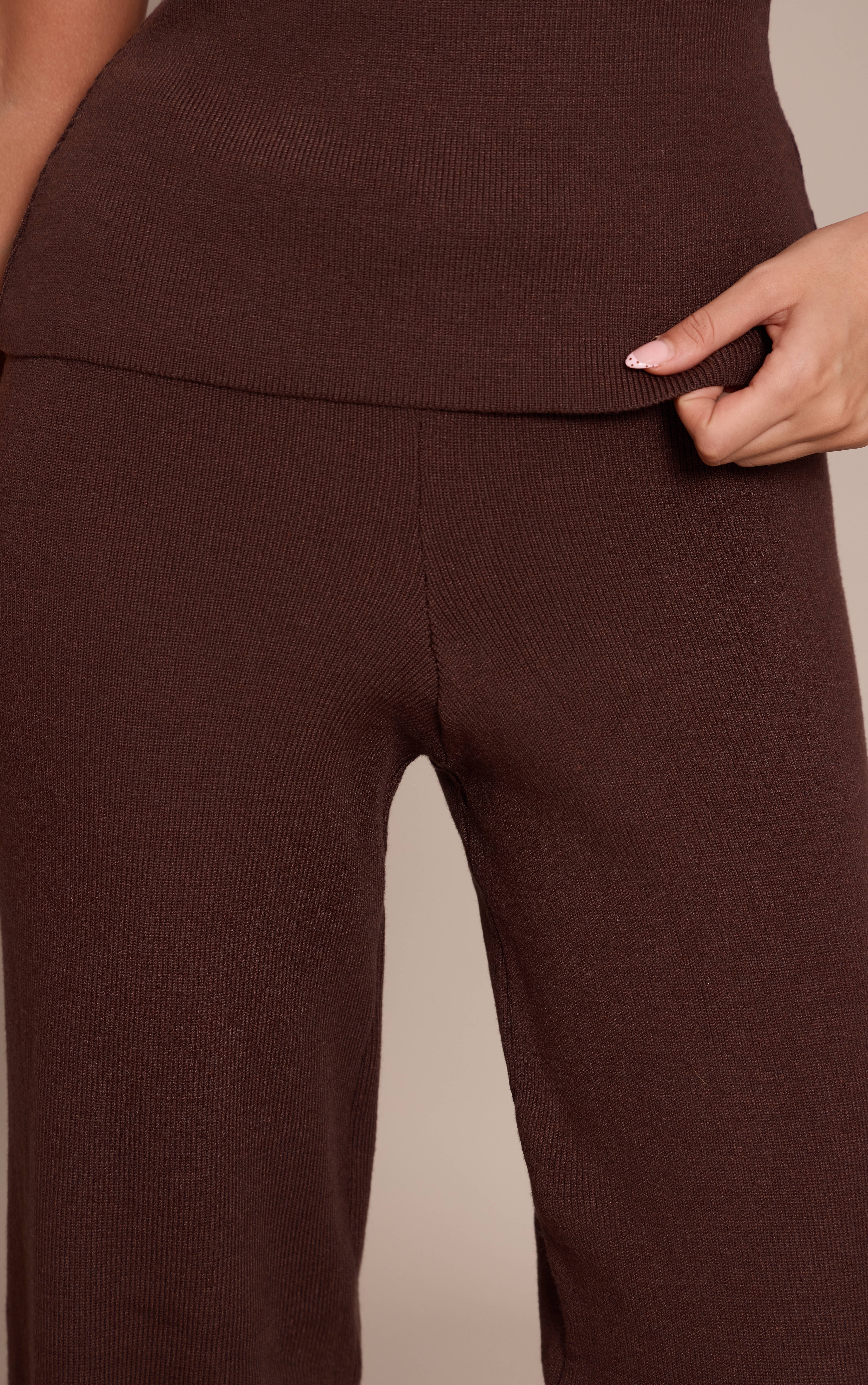 Chocolat Pantalon En Maille Compacte