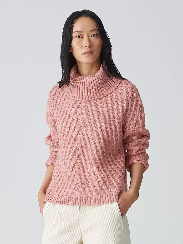 OPUS Rollkragenpullover PLINEA rosa