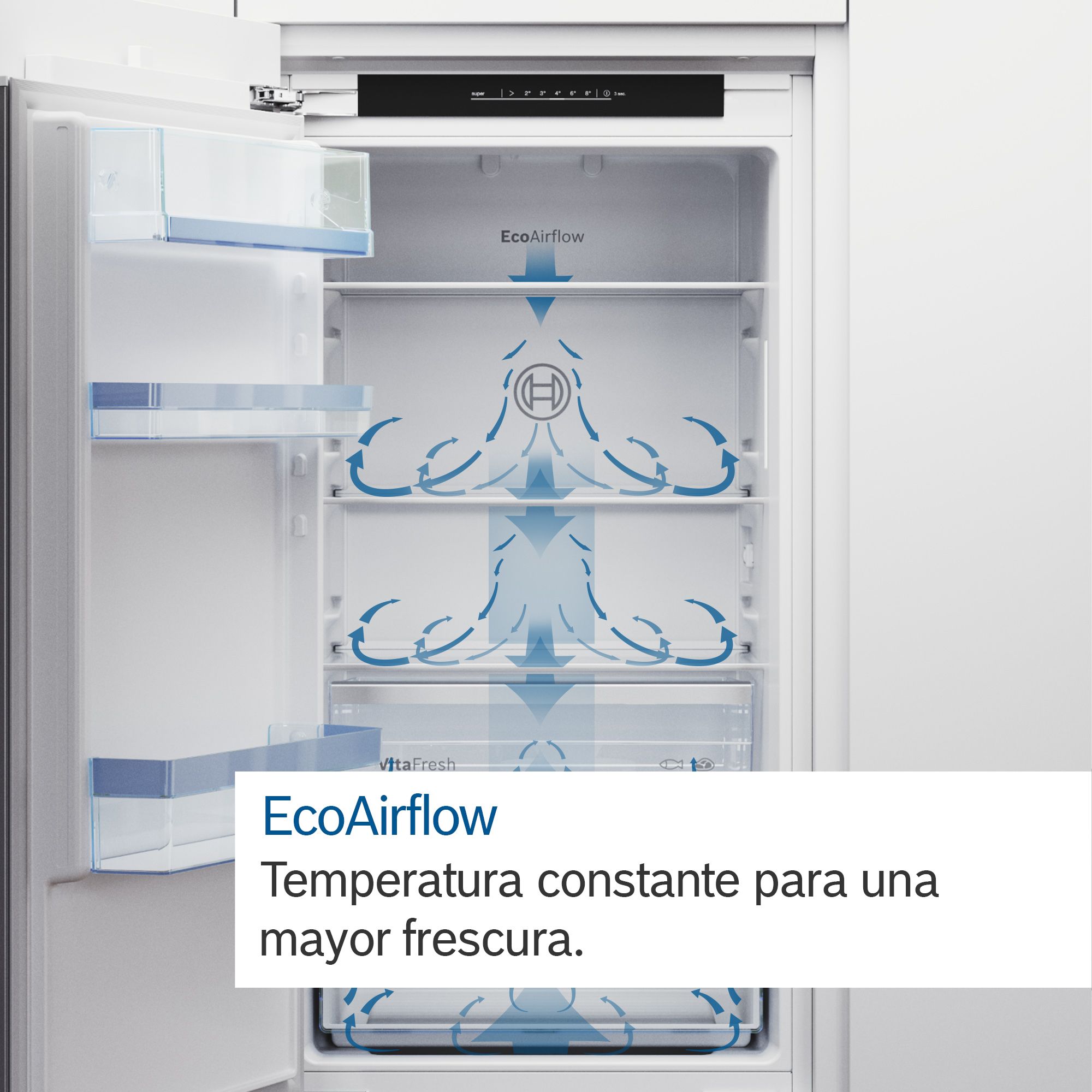 # PRODUTO RECONDICIONADO # Refrigerador Combinado Embutido Série 4 177,2 x 54,1 cm Porta Deslizante KIV86VSE0-B