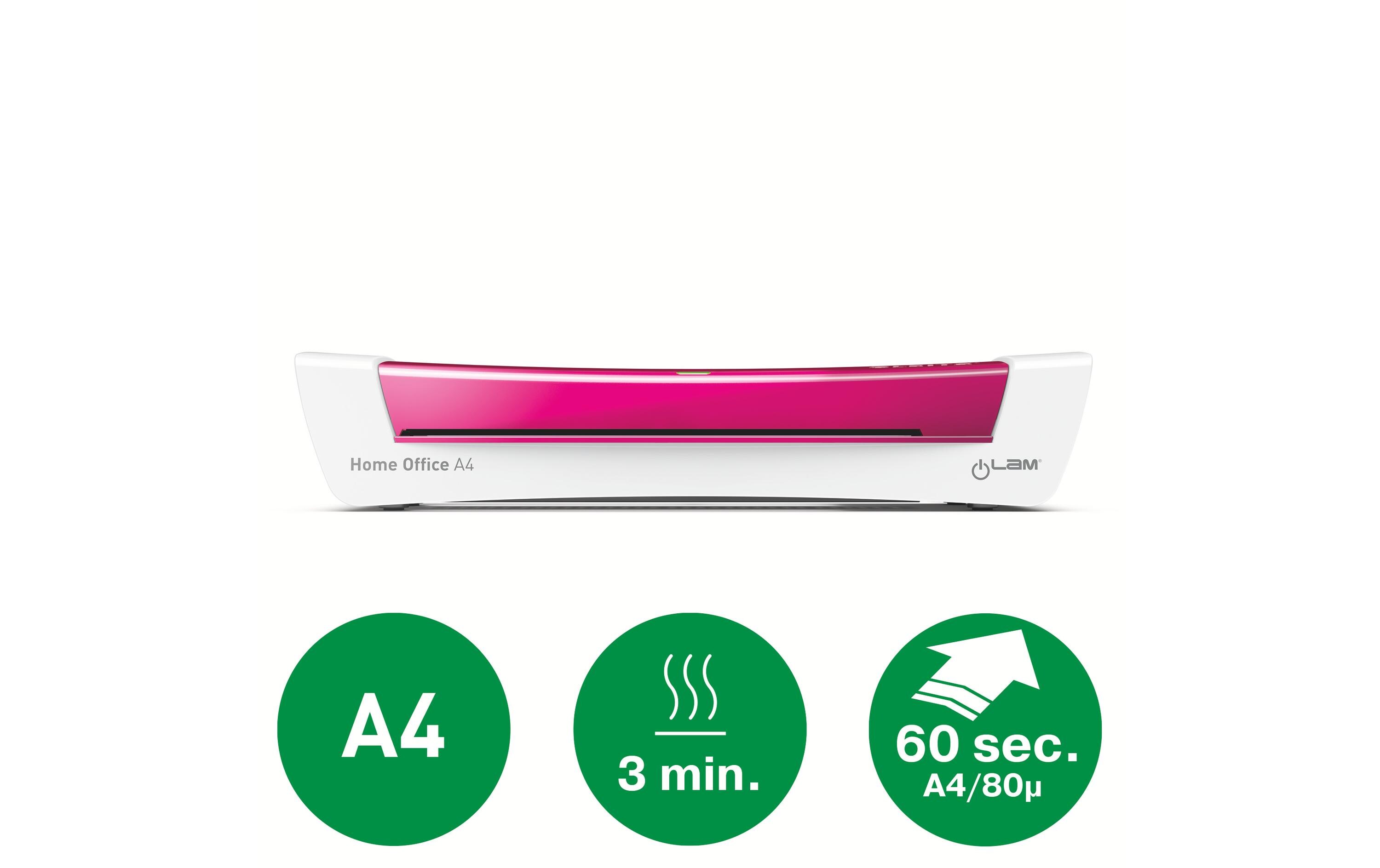 Laminiergerät iLAM Home Office A4 125 µm PinkLaminiergerät für Zuhause