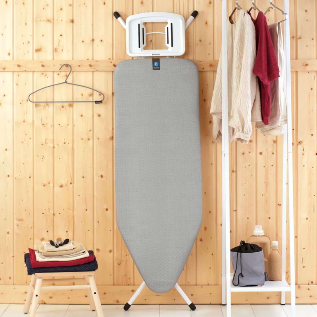 Strijkplank C, 124x45 cm, solide strijkerhouder - Metallised