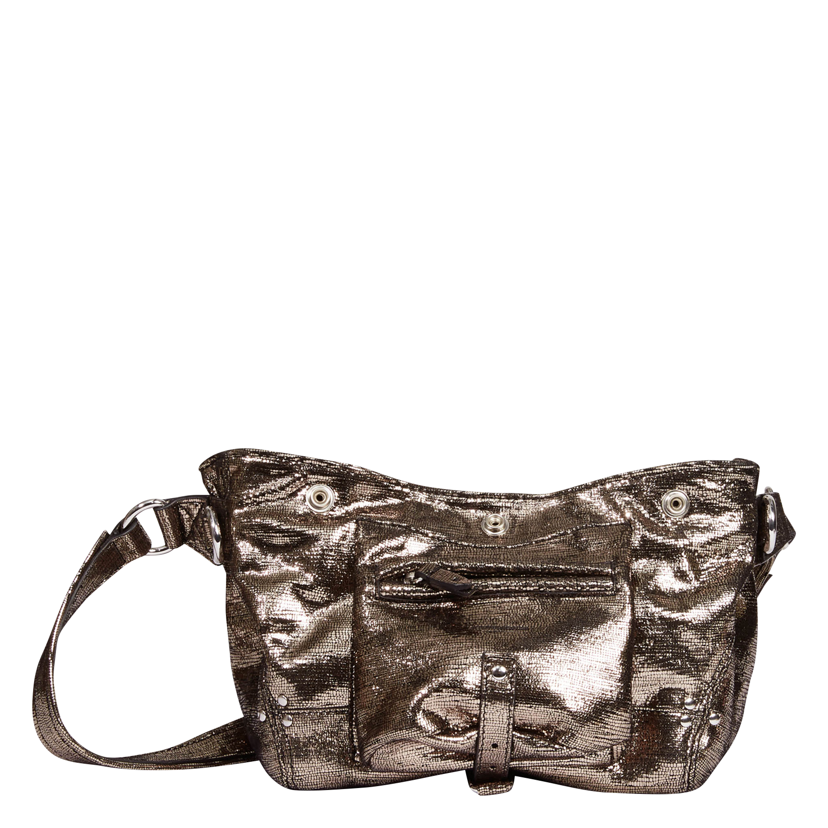 BILLY - Sac ceinture en cuir métallisé | Doré