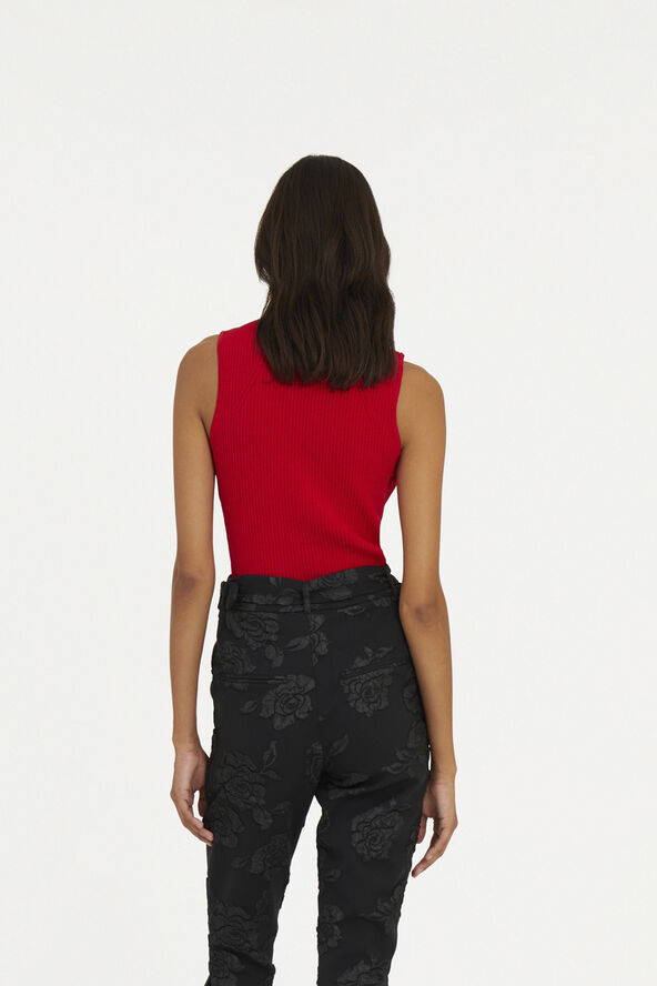 ROTATE Birger Christensen Knit Sleeveless Top Racing red