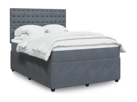 Sommier à lattes de lit et matelas Gris foncé 140x190cm Velours