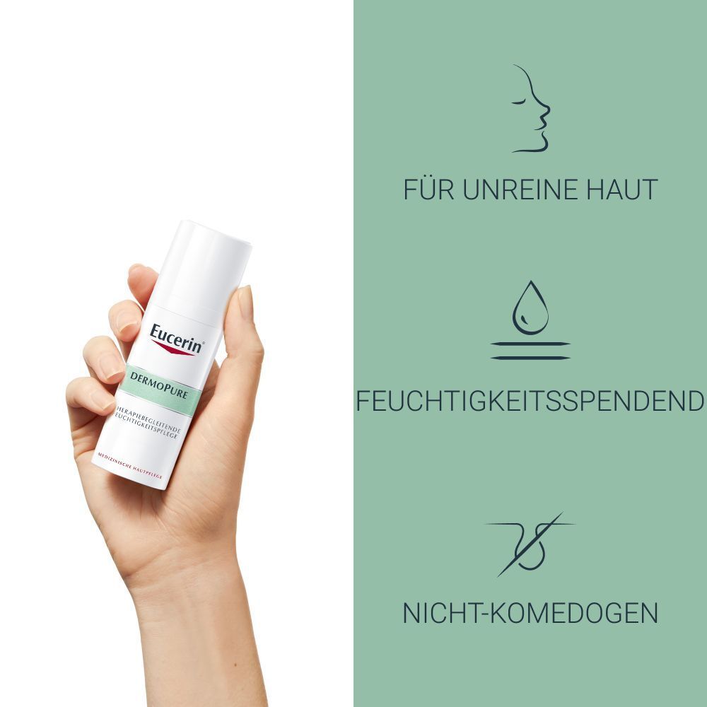 Eucerin® DermoPure Therapiebegleitende Feuchtigkeitspflege – feuchtigkeitsspendende Creme für ausgetrocknete und irritierte Haut