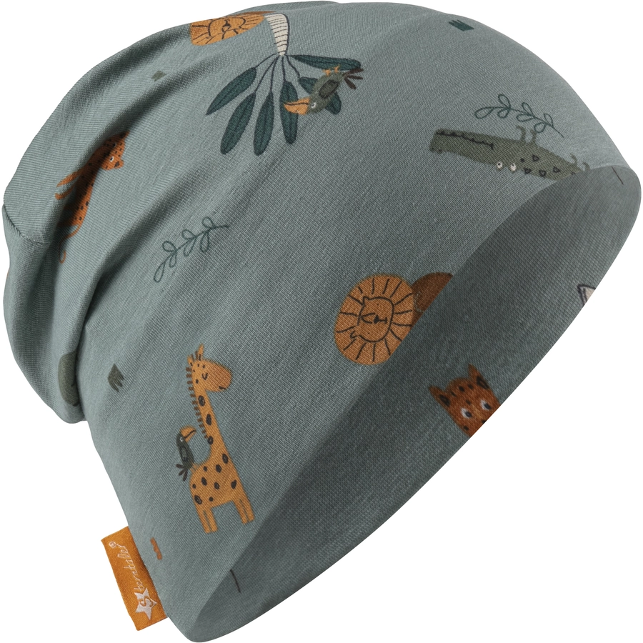 Sterntaler Slouch-Beanie Tiere mattgrün
