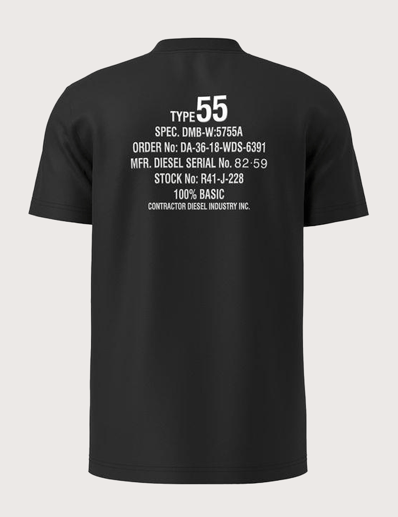 DIESEL T-SHIRT HOMME DIEGOR LOGO CŒUR ET DOS NOIR