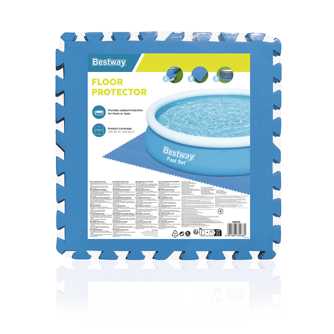 Bestway 9 Stück 50cm x 50cm Bodenschoner, Gesamtfläche 2.25m²