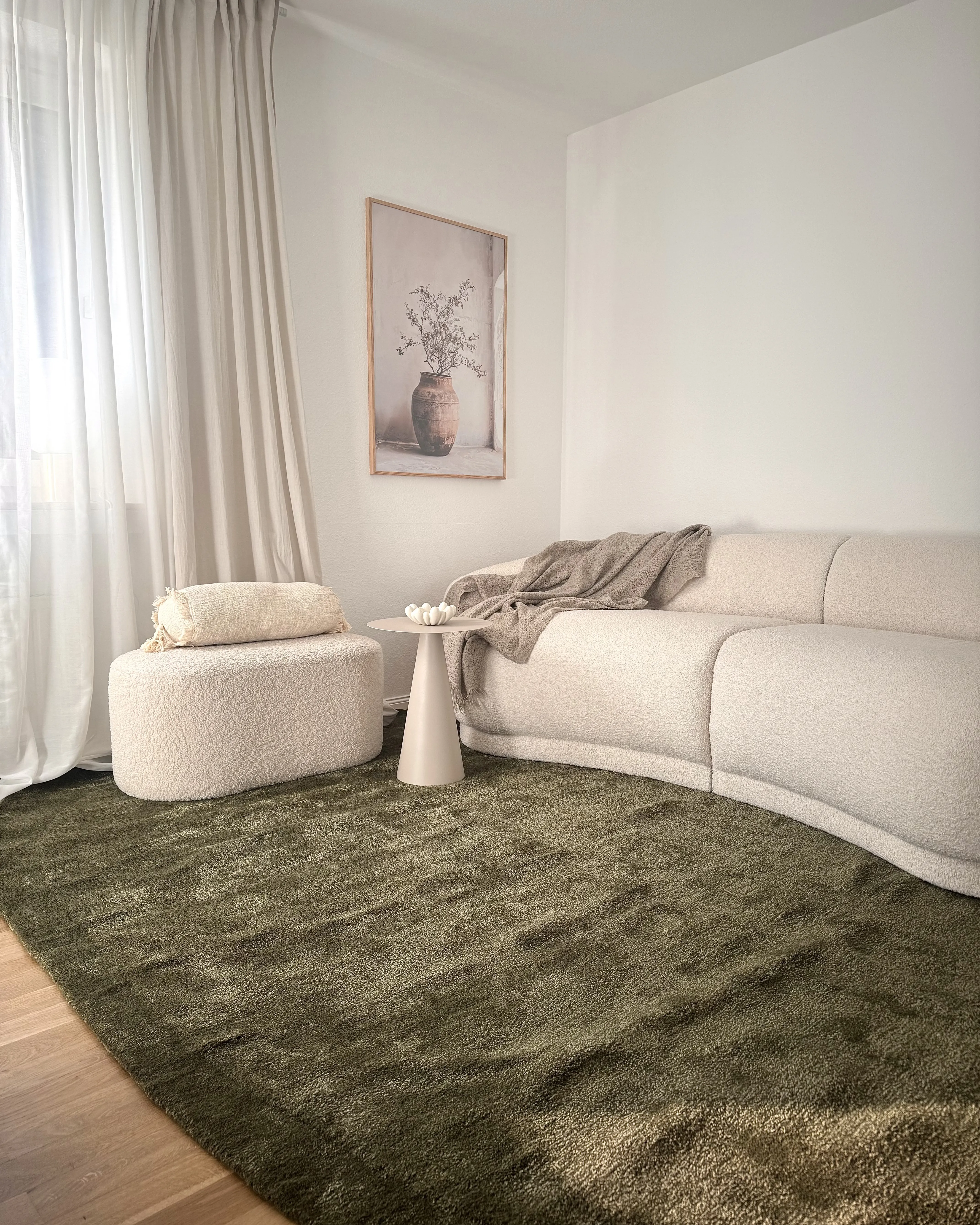 Vloerkleed MITHA Olijfgroen 200 x 300 cm Viscose
