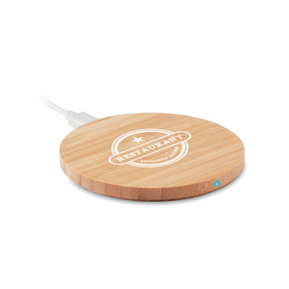 GiftRetail MO9434 - RUNDO Chargeur sans fil en bambou    MO9434