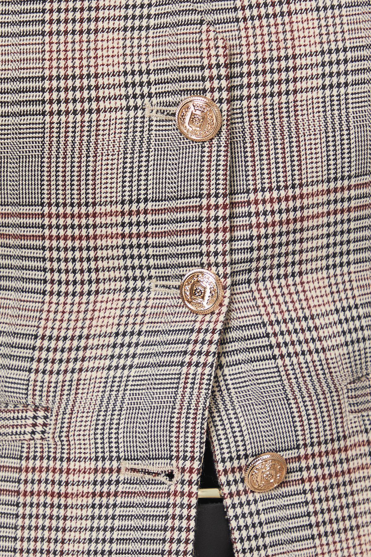 Wallis Gilet à Carreaux Boutonné